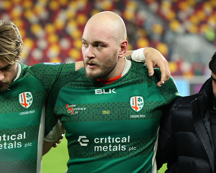 Ollie Hoskins after his 150th appearance for London Irish